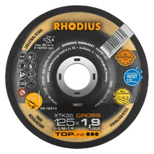 [RODIUS] 切割石 XTK35 1.9T CROSS 5英寸 1箱 钢/SUS用 切割和研磨同时进行德国切割刀片研磨