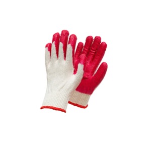 Cotton glove half coated gloves red 100 pair unit