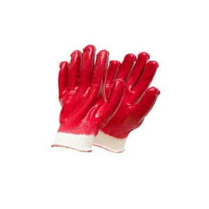 Cotton glove fully coated gloves red 100 pair unit