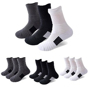 Duramax Sports Socks Foot Paws Ankle Protection Medium Neck Exercise Running Climbing Basketball 3-Collet Set DMO-034