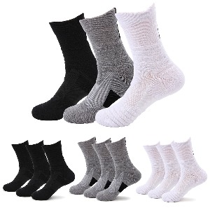 Duramax Sports Socks Foot Paws Ankle Protection Medium Neck Exercise Running Climbing Basketball 3-Color Set DMO-035